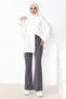 Piyale Spanish Leg Trousers 653 - Gray - 4