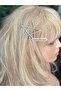 Trendy fashion oversized gold metal crystal embellished star side buckle - 4