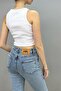 Women's Crop Blouse Wide Straps Black-White Set of 2 - 3