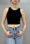 Women's Crop Blouse Wide Straps Black-White Set of 2 - 4