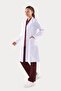 Long Sleeve White Long Length Classic Collar Doctor Nurse Teacher Apron Alpaca Fabric