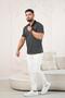Men's Regular Fit Classic T-shirt - Collar and Pocket, Patterned - 4