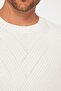 Men's Crew Neck Print Soft Textured White Knitwear Sweater - 4