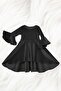 Asymmetrical Black Velvet Girl's Dress