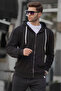 Men's Oversize Casual Stretchy Three Thread Raster Cardigan - 2