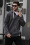 Men's Oversize Casual Stretchy Three Thread Raster Cardigan - 2