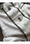 Khaki Hand Embroidered Butterfly Newborn Jumpsuit and Frilly Beanie Hat - 3