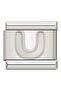 Italian Stainless Steel Silver Letter U 9mm Charm