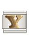 Italian Stainless Steel Yellow Letter Y 9mm Charm