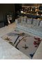 Shape Collection Multicolored Dragonfly Patterned Woven Base Modern Decorative Carpet 37 - 3
