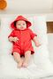 Newborn Baby Unisex Organic Cotton Hooded Summer Jumpsuit Set Short Sleeve Pocket Detailed Baby Set