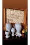 Red Ceramic Naomi Collection 5-Piece Bathroom Set Sky Blue Marble Pattern - 2