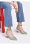 Mint Green Stone-Studded Evening Dress Shoes with Slit - 3