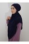 Ready Suffle Bagged Practical Capeli Large Scarf Khimar Navy Blue Color - 5