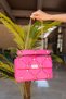 Aphrodite Women's Fusya Cover Pyramid Detail Shoulder Bag