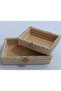 Rectangular Knitted 2 Piece Basket Organizer Gift Bundle Dowry Holder - 2