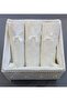 Square Velvet Footed Towel Holder and Cotton Scalloped 30*50 cm 3 Pcs Small Towels - 4