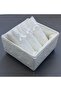 Square Velvet Footed Towel Holder and Cotton Scalloped 30*50 cm 3 Pcs Small Towels