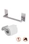 Stainless Steel Adhesive Towel Holder 30cm and Toilet Roll Holder - Instant Installation No Screws! Inox