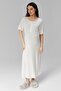 Women's Ecru Jacquard Lace Design Full Length 100% Cotton Maternity Maternity Dressing Gown Nightgown Set - 6