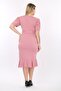 Women's Balloon Sleeve Double Breasted Belted Rose Dress - 2