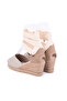 Authentic Handmade Beige Woven Wedge Heel Linen Espadrilles - 3
