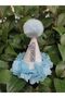 1 Year Birthday Pompom Crown Bandana Funnel White / baby blue - 3