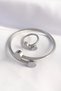 316L Steel Silver - Twist Bracelet and Ring Combination with Oval Accessories