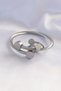 316L Steel Silver - Twist Bracelet and Ring Combination with Oval Accessories - 2