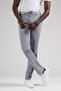 Slimfit Summer Jogger Pants with Half Elastic Waist and Threaded Thin Stripes - 2