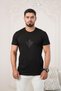 Crew Neck Front Printed Cotton Basic Regular Fit T-Shirt - 3