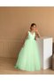 Girl's Mint Green V-Neck Long Design Evening Dress Graduation Dress