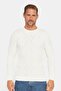 Men's Crew Neck Print Soft Textured White Knitwear Sweater - 2