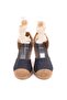 Denim Blue String Wedge Heeled Linen Espadrille - Real Handmade - 3