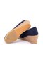Real Handmade Navy Blue Linen Espadrille Wedge Heel Handmade - 4