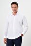 Men's White Basic Plain Pattern Hard Neck Regular Fit Shirt
