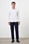 Men's White Basic Plain Pattern Hard Neck Regular Fit Shirt - 4