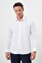 Men's White Basic Plain Pattern Hard Neck Regular Fit Shirt - 3