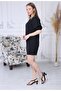 Women's Black Robe Sleeve Drawstring Dress - 4