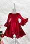 Asymmetric Red Velvet Girl's Dress