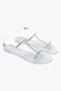 Vienna Transparent Stone Detail Ankle Strap Flat Sole Women's Sandals - 6