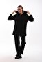 Women's Casual Sports Two-Piece Tracksuit Set - Black - 2