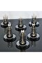 18 Piece Glass Smoked Black Eva Tea Set with White Butterfly Tea Spoon - 3