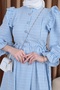 Blue Seersucker Dress - Shoulder Detail - 2