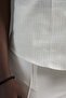 Thin Striped Collar Buttoned Folded Sleeve Cotton Slimfit Summer Linen Shirt - 5
