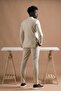Slimfit Pointed Collar Double Pleated Textured Fabric Double-Breasted Suit - 7