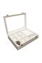 Watch Ring Cufflink Glasses Multi-Purpose Jewelry Box Wooden Case Leather Covered Watch Box - 2