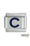 Italian Stainless Steel 9mm Blue "C" Letter Charm