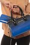 Blue Black Translucent Patent Leather Scholarship Bag and Wallet Set