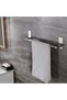 Stainless Steel 40cm Towel Holder and Toilet Paper Holder Set - Adhesive Mount - No Screws - 2